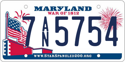 MD license plate 7AN5754