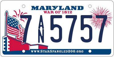 MD license plate 7AN5757