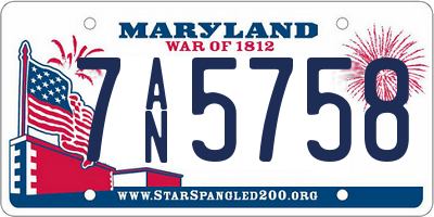 MD license plate 7AN5758