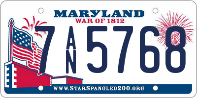 MD license plate 7AN5768