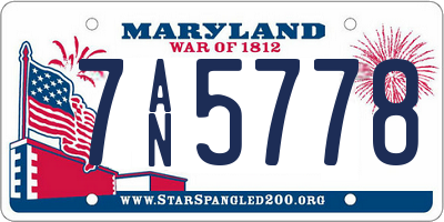 MD license plate 7AN5778
