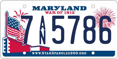 MD license plate 7AN5786