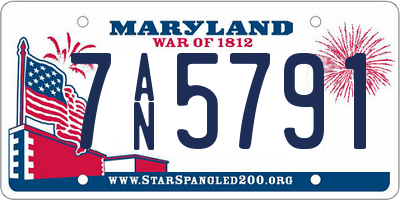 MD license plate 7AN5791