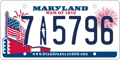 MD license plate 7AN5796