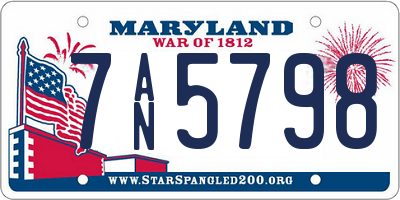 MD license plate 7AN5798
