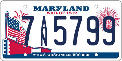 MD license plate 7AN5799