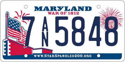 MD license plate 7AN5848
