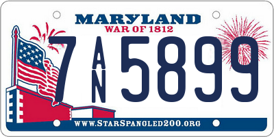 MD license plate 7AN5899