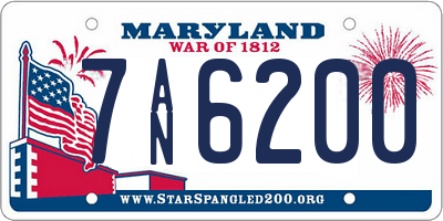 MD license plate 7AN6200