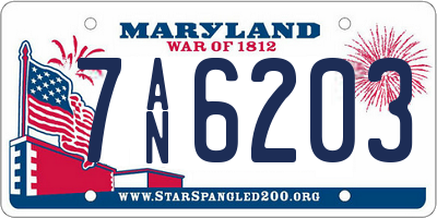 MD license plate 7AN6203