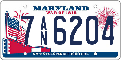 MD license plate 7AN6204