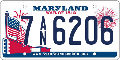 MD license plate 7AN6206