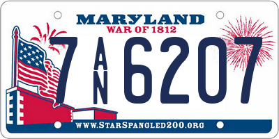 MD license plate 7AN6207