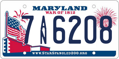 MD license plate 7AN6208