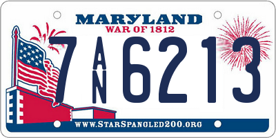 MD license plate 7AN6213