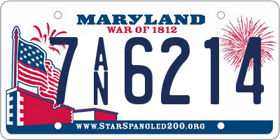 MD license plate 7AN6214