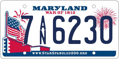 MD license plate 7AN6230