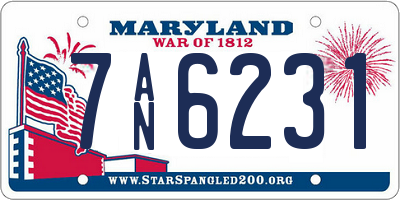 MD license plate 7AN6231