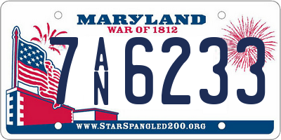 MD license plate 7AN6233
