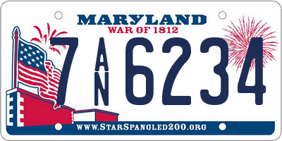 MD license plate 7AN6234