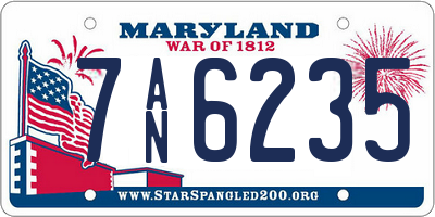 MD license plate 7AN6235