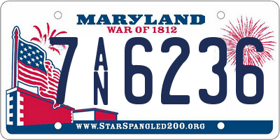 MD license plate 7AN6236
