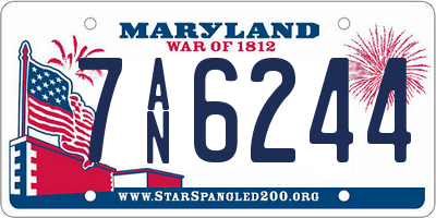 MD license plate 7AN6244