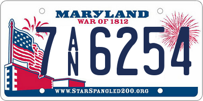 MD license plate 7AN6254