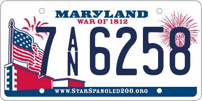 MD license plate 7AN6258