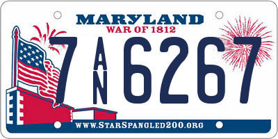 MD license plate 7AN6267