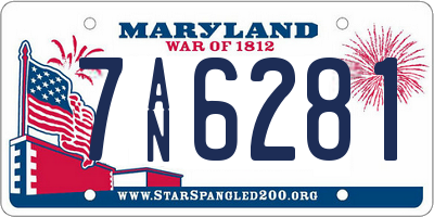 MD license plate 7AN6281