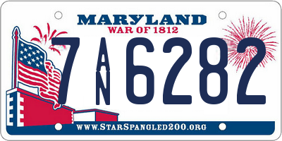 MD license plate 7AN6282