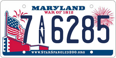 MD license plate 7AN6285