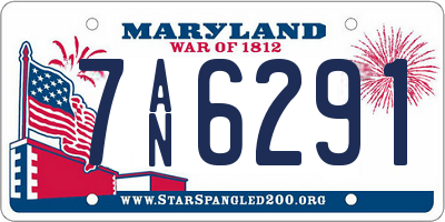 MD license plate 7AN6291