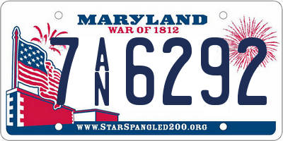 MD license plate 7AN6292