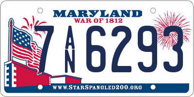 MD license plate 7AN6293