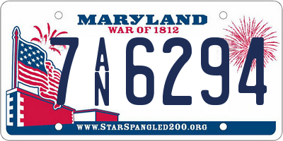 MD license plate 7AN6294