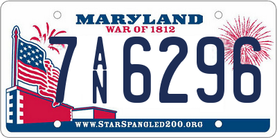 MD license plate 7AN6296