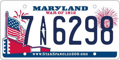 MD license plate 7AN6298