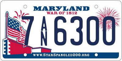 MD license plate 7AN6300