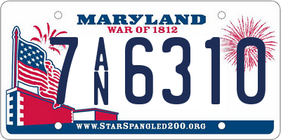 MD license plate 7AN6310