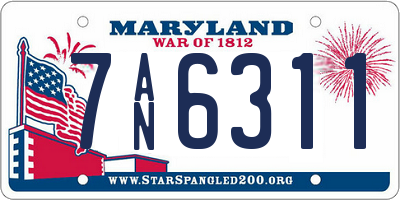 MD license plate 7AN6311