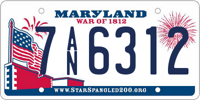 MD license plate 7AN6312