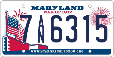 MD license plate 7AN6315