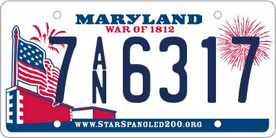 MD license plate 7AN6317