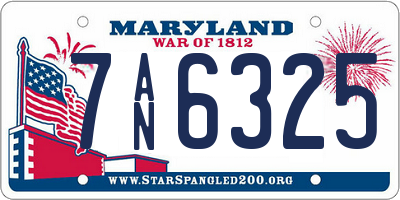 MD license plate 7AN6325