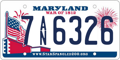 MD license plate 7AN6326
