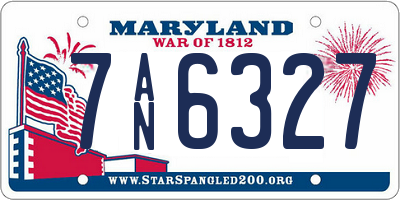 MD license plate 7AN6327