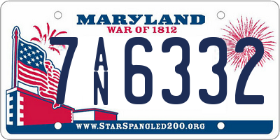 MD license plate 7AN6332