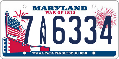 MD license plate 7AN6334